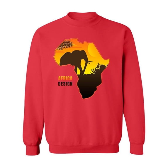 Elephant And Sunset Sketch Sweatshirt Men -Image by Shutterstock, Male Medium