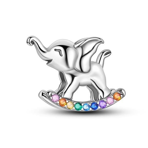 Elephant And Wooden Horse String Ornament Charm, Beaded Bracelet Charm, Fit for 3mm-4.5mm BraceletsKTC1114