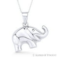 thumbnail image 1 of Elephant Animal Charm Pendant & Cable Chain Necklace in .925 Sterling Silver, 1 of 1