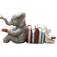 thumbnail image 1 of New Arrivals Elephant Animal Reading Studying Statue Bookends Decor Home, 1 of 10