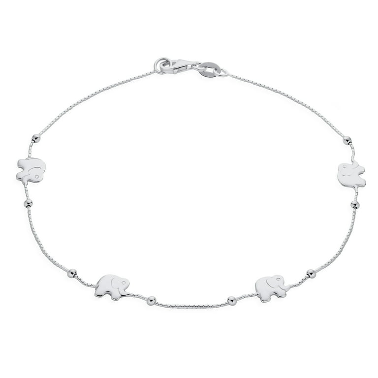 Sterling silver elephant anklet online