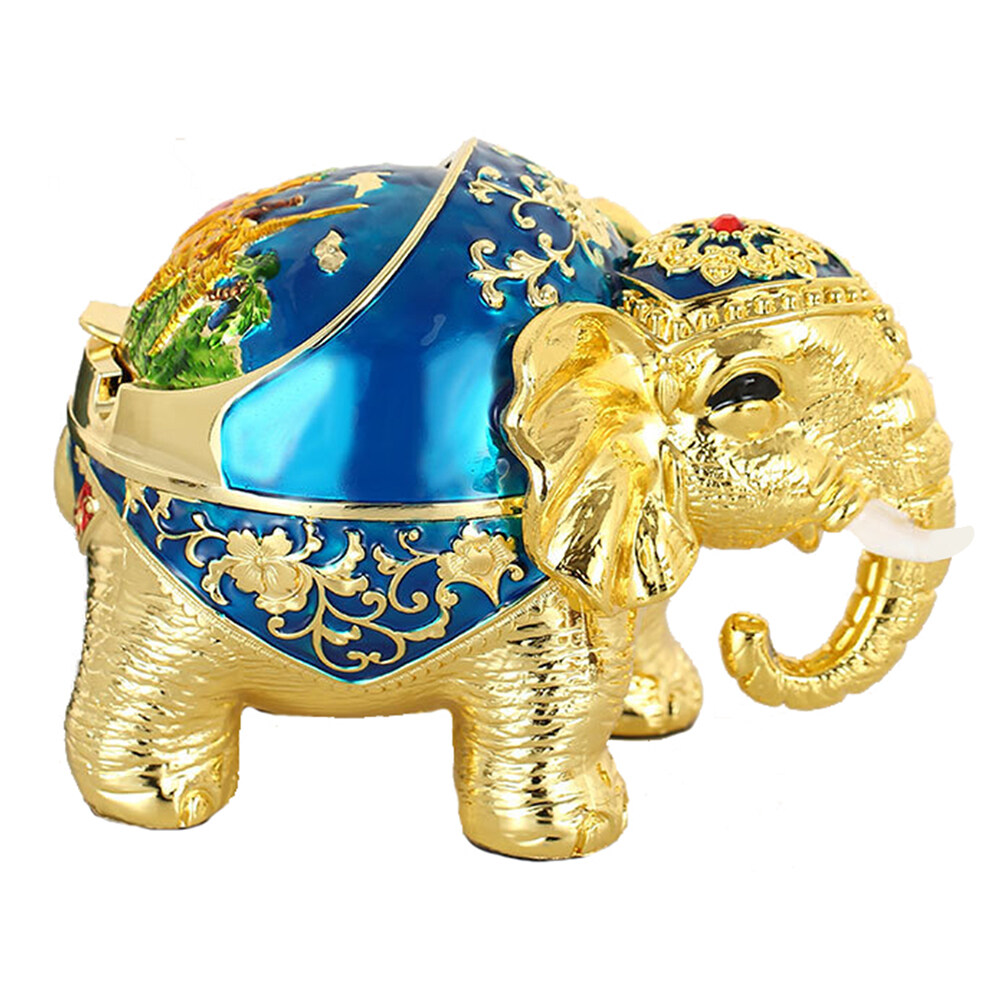 Elephant Ashtray Statue with Lid Ashtrays for Cigarettes Outdoor