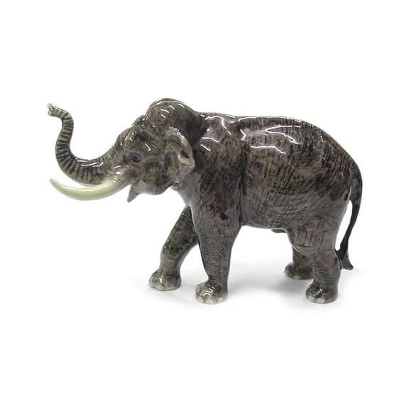 Elephant - Asian Bull Elephant - miniature porcelain figurine