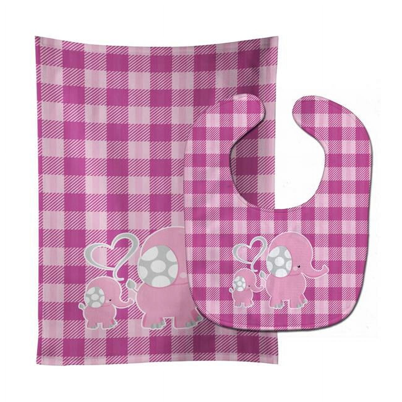 Elephant & Baby Baby Bib & Burp Cloth