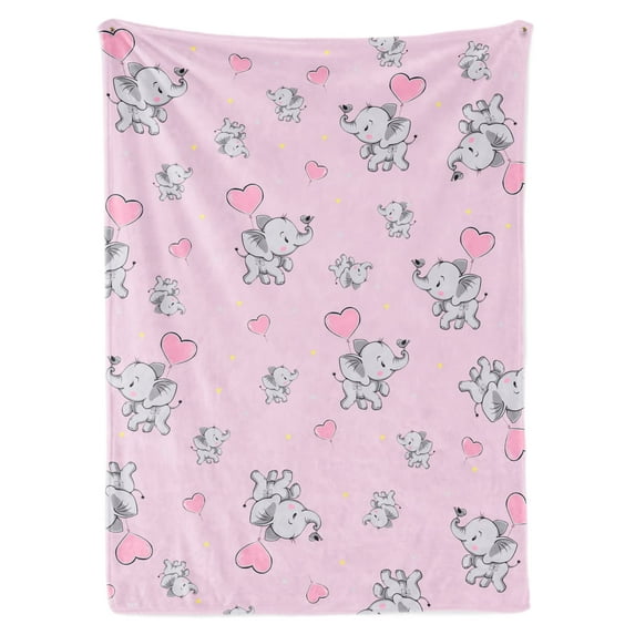 Elephant Baby Blanket for Girls, Soft Pink Elephant Plush Flannel Blanket for Newborns Baby Infants Toddlers, Elephant Toys Gifts for Girl Baby Shower Birthday Easter Nursery Room Decor(30"x40")