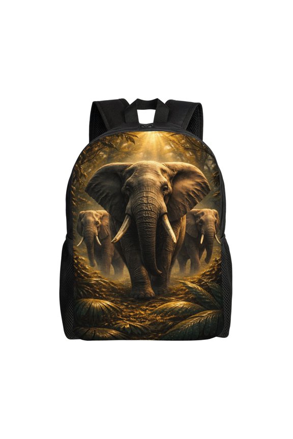 Elephant Backpack Full Front Print Travel Laptop Bag for Men and Women