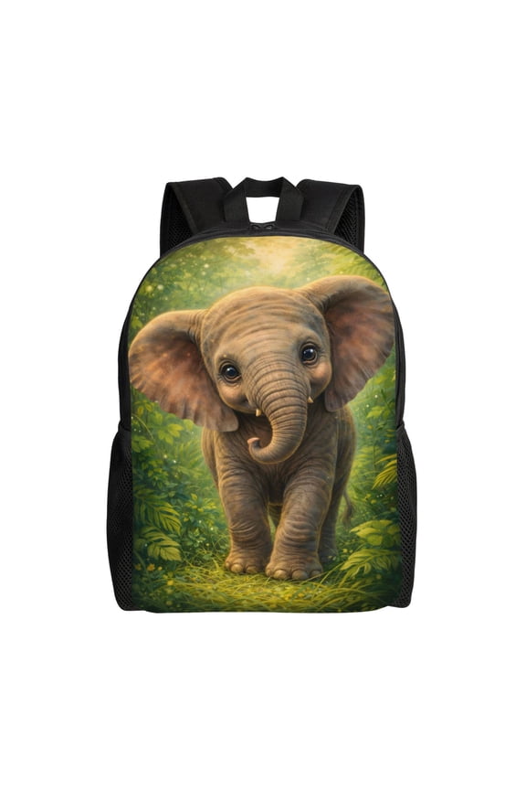 Elephant Backpack Full Front Print Travel Laptop Bag for Men and Women