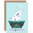 thumbnail image 1 of Elephant Bath 11th Birthday Greetings Card Plus Envelope Blank inside, 1 of 3