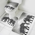 thumbnail image 1 of Elephant Bathroom Rugs Set Gray Gradient Cloud Sky Animal Non Slip Absorbent Soft Bath Mats 3 Piece Set with Bathroom Rug, U-Shaped Floor Mat, Toilet Seat Cover Small Size, 1 of 9