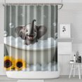 thumbnail image 1 of Elephant in Bathtub with Sunflowers 72x84in Shower Curtain,Bathroom Decorative Shower Curtains Set with 12 Hooks,Modern Waterproof Washable Shower Curtain, 1 of 4