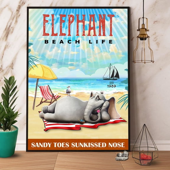 Elephant Beach Life Paper Poster No Frame Matte Wall Art Decor 16 x 24 Inch Poster
