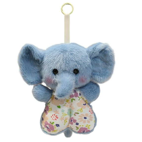 Elephant Bean Bag Plush Toy - 6-inch Stress Relief Comfort Plush, Soft Fluffy Material, Floral Print Body, Hanging Loop - for Babies, Toddlers, Nursery Decor, Car Seat Accessory, Stroller Toy, Kids &