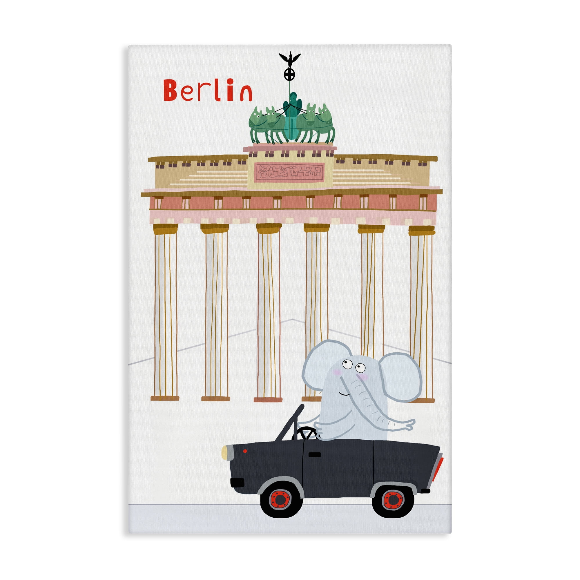 Elephant & Berlin Architecture Canvas Wall Art, design by Carla Daly