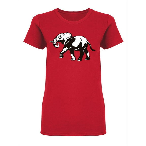 Elephant Black And White Design Shaped T-Shirt Women -Image by Shutterstock, Female Small