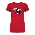 thumbnail image 1 of Elephant Black And White Design Shaped T-Shirt Women -Image by Shutterstock, Female XX-Large, 1 of 2