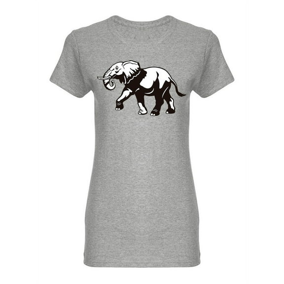 Elephant Black And White Design Shaped T-Shirt Women -Image by Shutterstock, Female x-Large