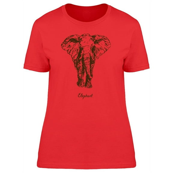 Elephant Black Silhouette T-Shirt Women -Image by Shutterstock, Female Medium