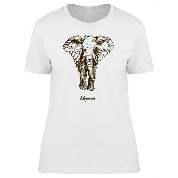 Elephant Black Silhouette T-Shirt Women -Image by Shutterstock, Female Medium