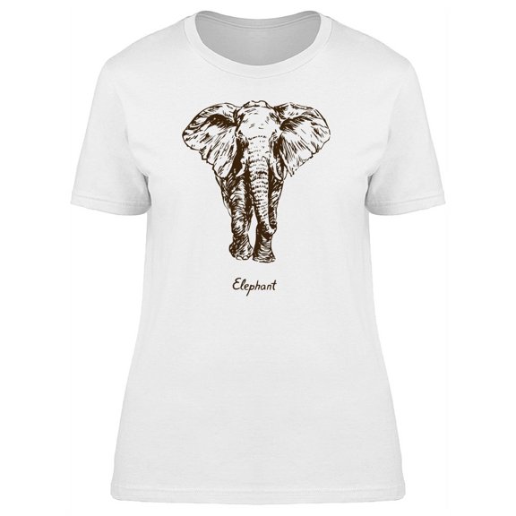 Elephant Black Silhouette T-Shirt Women -Image by Shutterstock, Female x-Large