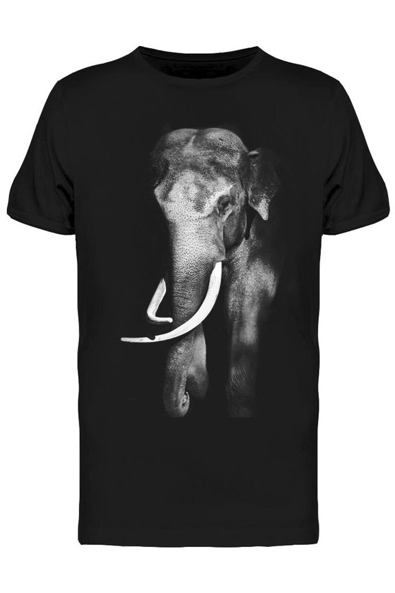 Elephant Black/white Portrait T-Shirt Men -Image by Shutterstock, Male Medium