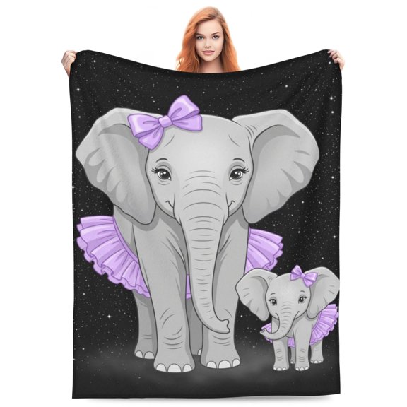 Elephant Blanket Elephant Throw Blanket Super Soft Fuzzy Plush Cozy Warm Elephants Decor Stuffed Bedding Blankets Gift for Men Women & Adult 50x40