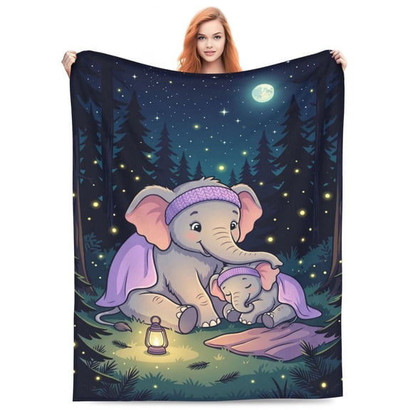 Elephant Blanket Elephant Throw Blanket Super Soft Fuzzy Plush Cozy Warm Elephants Decor Stuffed Blankets Gift for Men Women & Adult 50x40