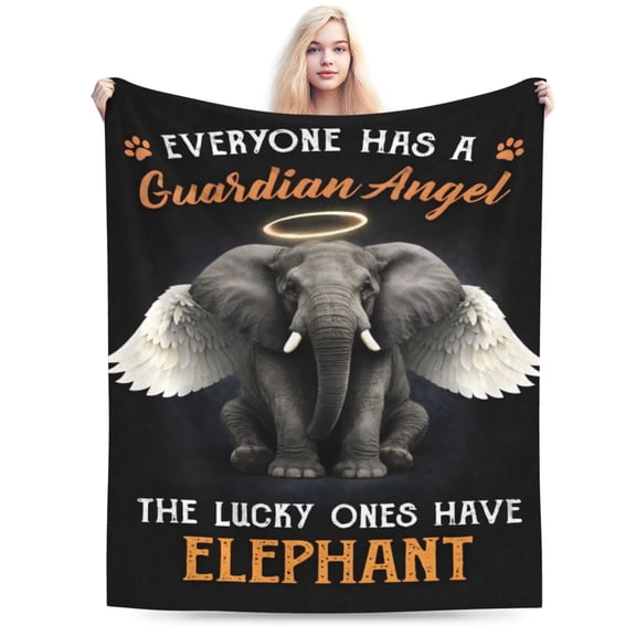 Elephant Blanket Gift Throw Blanket Inspirational Elephant Pattern Blanket Cozy Soft Home Decor Gift for Elephant Lovers Animal Fans 50x40