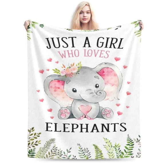 Elephant Blanket Gifts for Women Elephant Gifts for Elephants Lovers Soft Flannel Elephants Throw Blanket for Adults 50x40