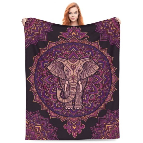 Elephant Blanket, Soft Animal Throw, Christmas Holiday Home Decor, Flannel Blankets and Throws 50x40