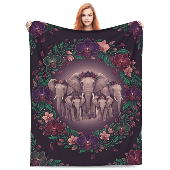 Elephant Blanket, Soft Animal Throw, Winter Essential Home Decor, Flannel Blankets and Throws 50x40