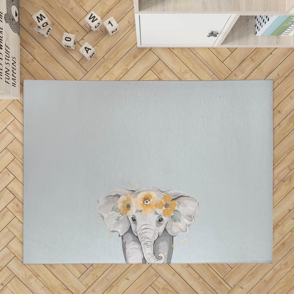 Elephant Blue Kids Play Mat