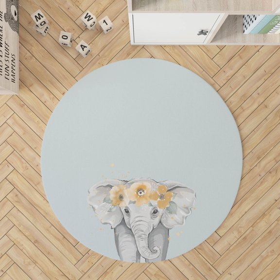 Elephant Blue Kids Play Mat