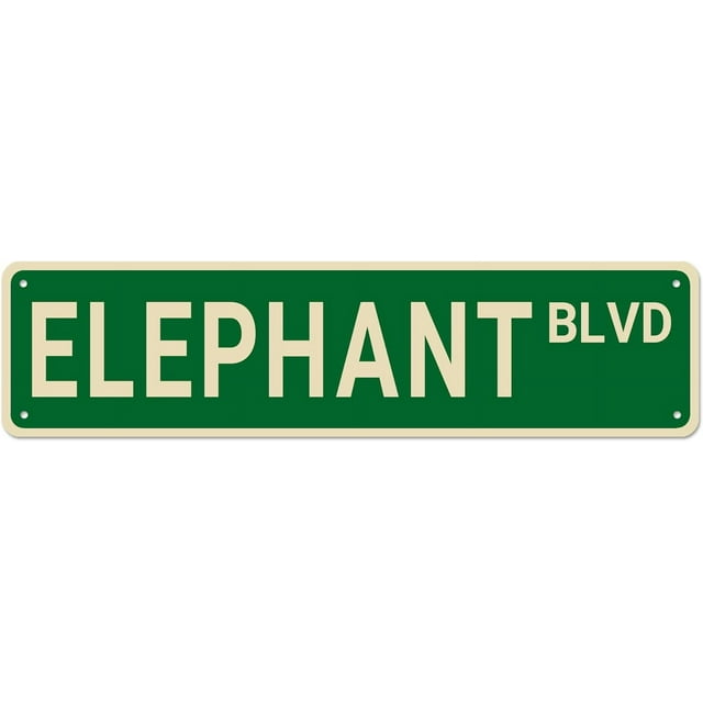 Elephant Blvd Street Sign, Elephant Sign Elephant Decor Elephant Lover ...