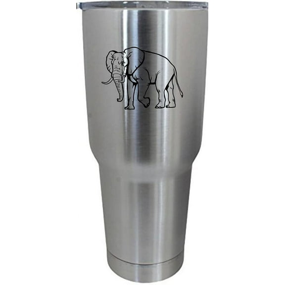 Elephant Body Zoo Animal Themed Etched 30oz Stainless Steel Tumbler