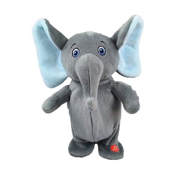 Elephant Breathing Stuffed Animal with Musical Lights and Rhythmic Breathing Motion for Sleep