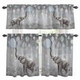 thumbnail image 1 of Elephant Bubbles Kitchen Curtains Valances and Tiers Set of 3 Vintage Abstract Elephant Blowing Bubbles Grey Tier Curtains and Valance with Rod Pocket for Small Windows, 27.5"x24", 1 of 9