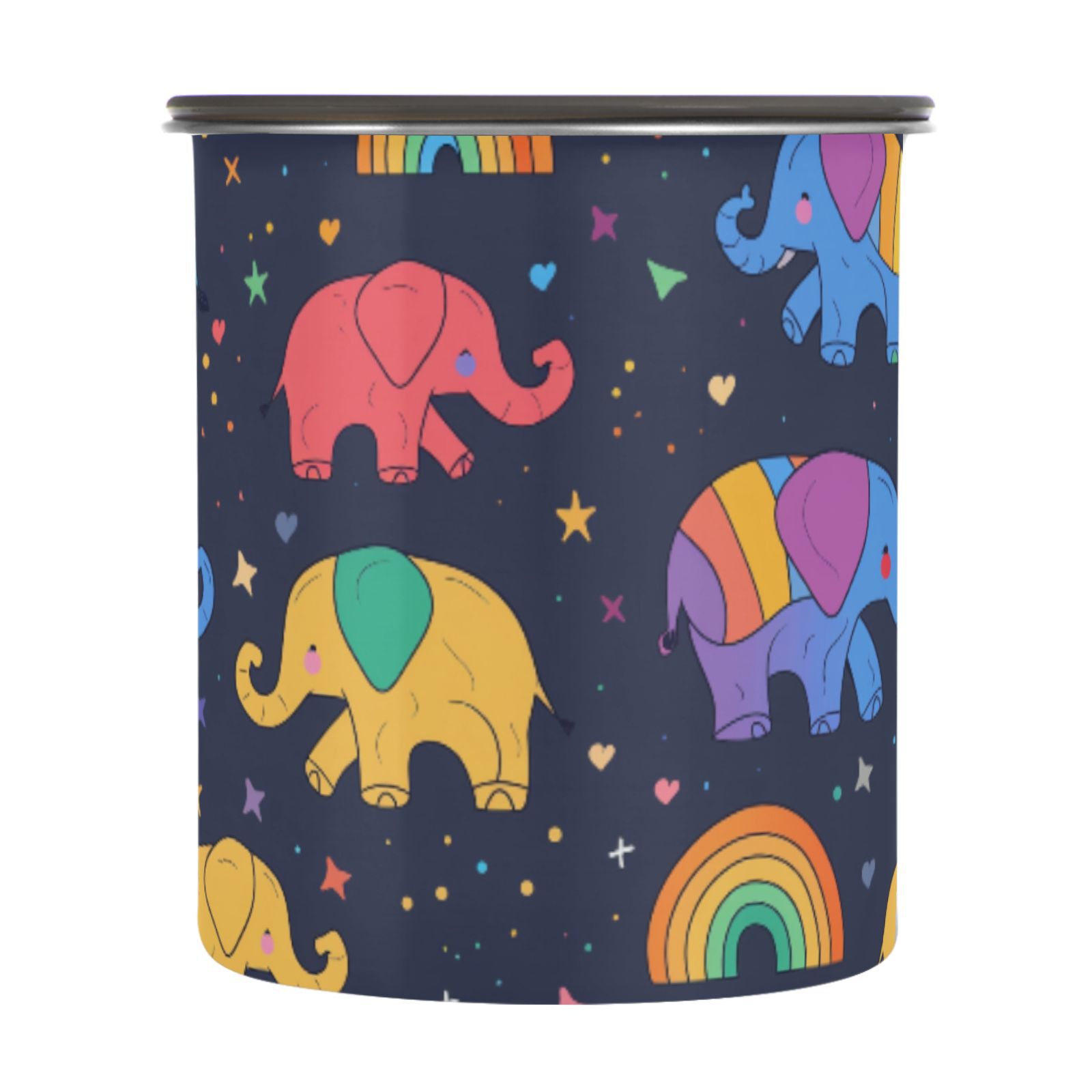 Elephant Cartoon Airtight Coffee Bean Canister 30oz Food Storage Containers with Lids For Gournd, Tea, Sugar, Flour, Rice, Cereal, Candy Cookie Jar
