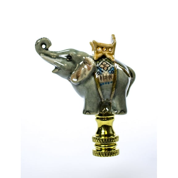Elephant Celadon Porcelain Finial 2.5"h