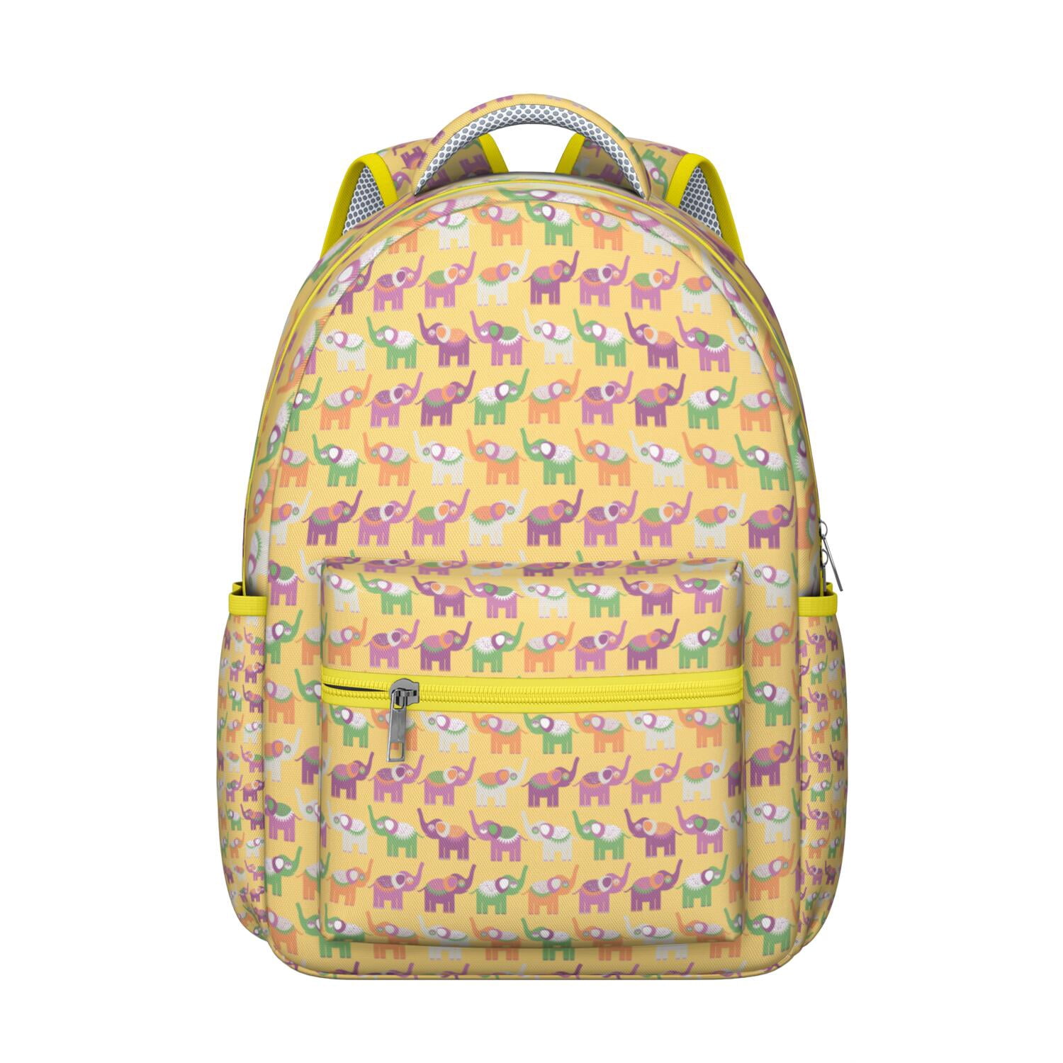 Elephant Character Backpack - Waterproof School Bag for Teens, Spacious Laptop Compartment, Cute Elephant Print Gift for College