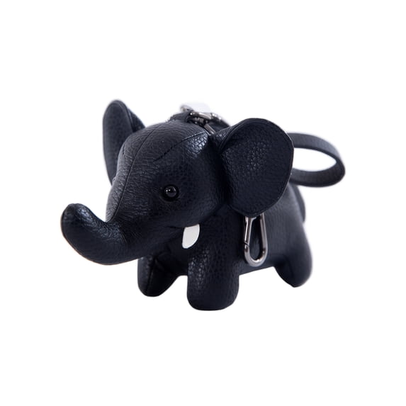 Elephant Charm Keychain with Metal Clasp, Faux Leather Animal Pendant in Multicolor, Fashionable Handbag Decor and Car Key Accessory
