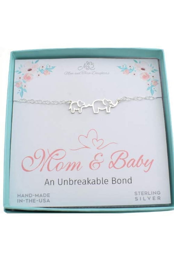 Elephant Charm on an 18" Sterling Silver Cable Chain. New Mom, Expectant Mother Gift.