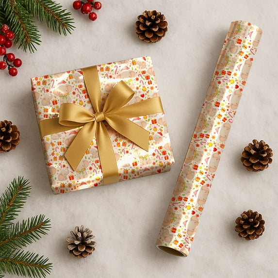 Elephant Christmas Wrapping Paper Rolls, Elephant Holiday Gift Wrapping Paper Merry Christmas