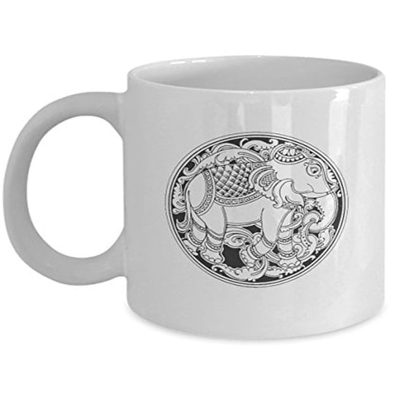 Elephant 11 oz Coffee Mug - Zoo Keeper Gifts White Ceramic