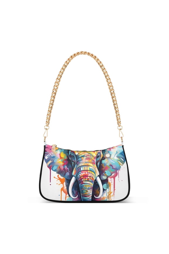 Elephant ColorfulWomen Small Shoulder Bag Crossbody Tote Hobo Bags Purse Clutch Handbags with Chain Strap for Women