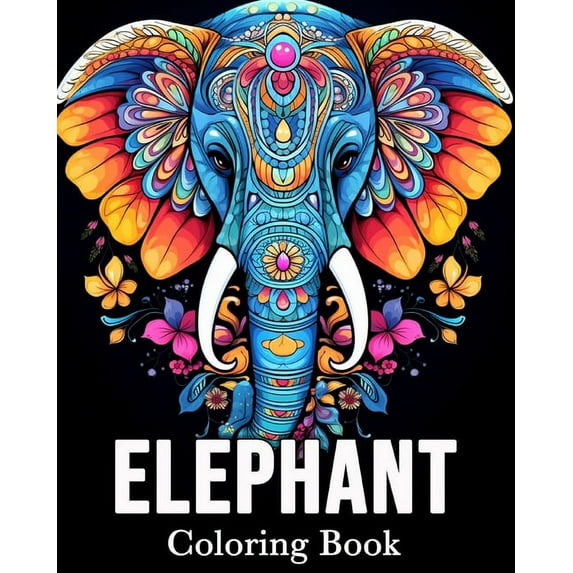 Elephant Coloring Book: 50 Cute Images for Stress Relief and Relaxation (Paperback)