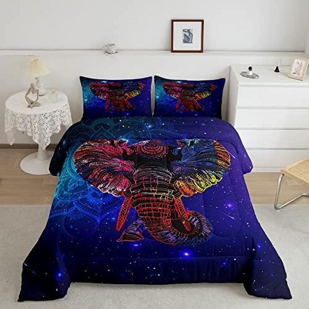 Elephant Comforter Set Queen Boho Mandala Floral Bedding Comforter Sets