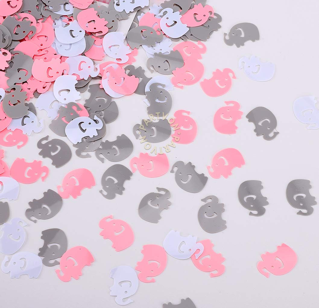 Elephant Confetti Baby Girl IT'S A GIRL Party Confetti for Girl Baby