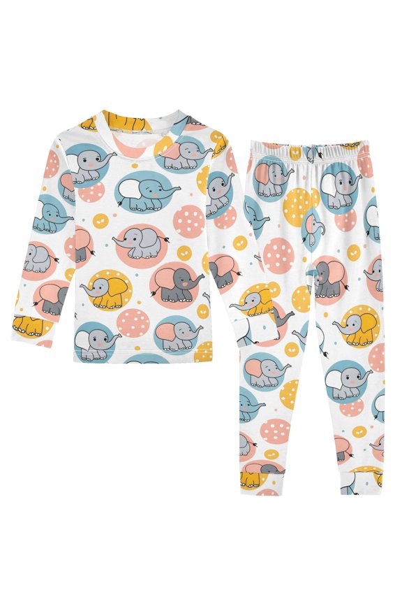 Elephant Cotton Pajamas 2 Piece Set Sleepwear Soft and Comfortable Homewear Nightwear
