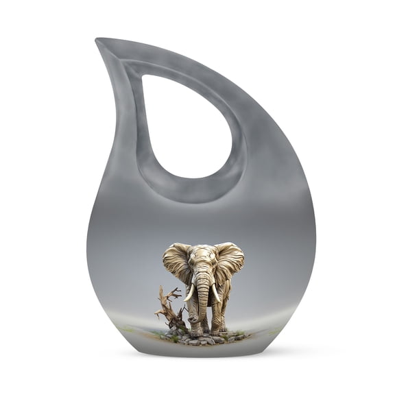 Elephant Covered in Mud - Small Keepsake Urns - Human Memorial Urn - Keepsake Urns for Human Ashes - Urns for Dad - Mini Keepsake Urns - 3 Inch - Pack of 1