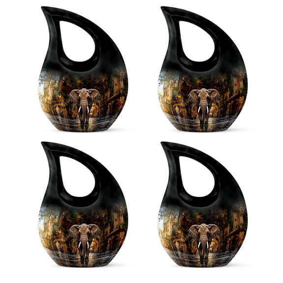 Elephant Covered in Ornaments - Urns for Ashe - Cremation Urns for Ashe Women - Keepsake Urn - Urns for Adult - Small Urns for Human Ashes - 3 Inch - Pack of 4